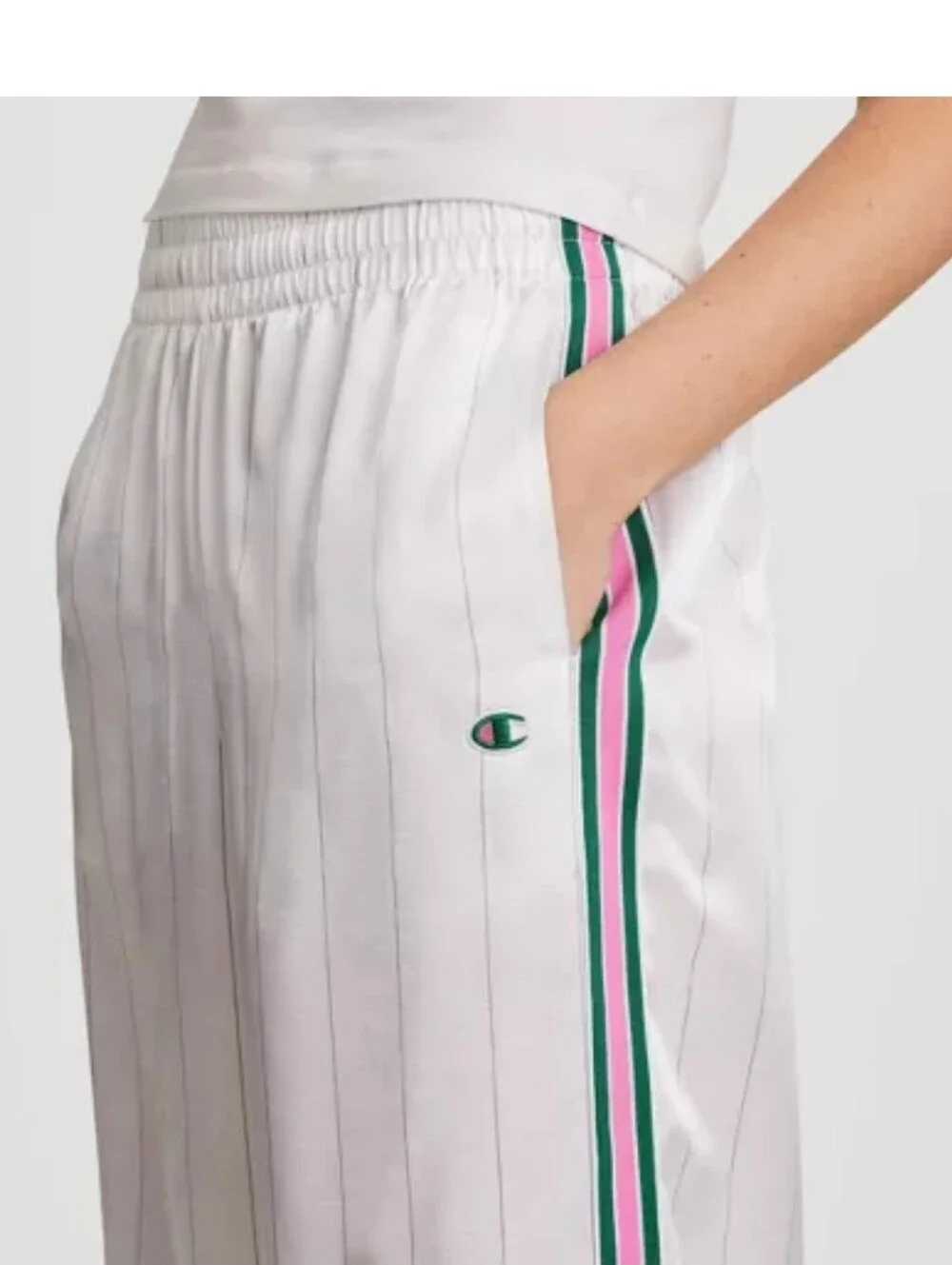 Champion Women's Game Set Match Pants - White Pinstripe Size M - Picture 3 of 8